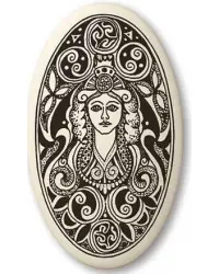 Brigantia Celtic Goddess Porcelain Oval Necklace