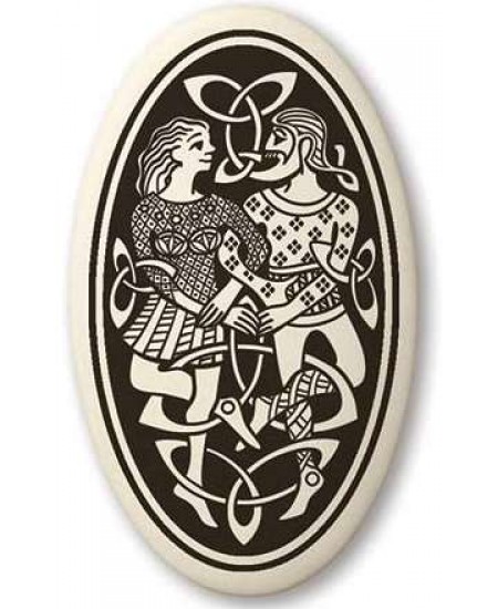 Divine Couple Celtic Oval Porcelain Necklace