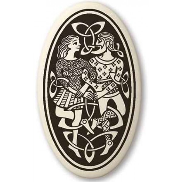 Divine Couple Celtic Oval Porcelain Necklace