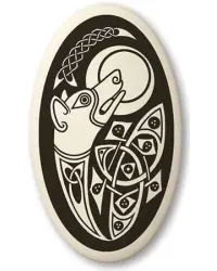 Celtic Dog Oval Porcelain Necklace
