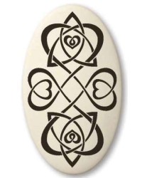 Celtic Heart Oval Porcelain Necklace
