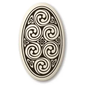 Celtic Spirals Porcelain Oval Necklace