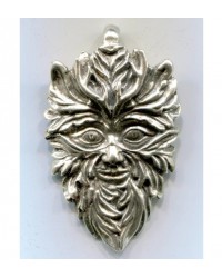 Green Man of the Woods Sterling Silver God Pendant