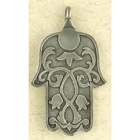Hamsa Pewter Hand of Healing Necklace