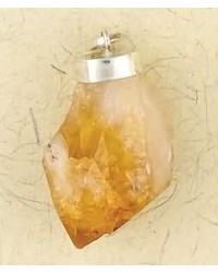 Citrine Natural Crystal Capped Necklace