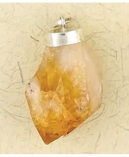 Citrine Natural Crystal Capped Necklace