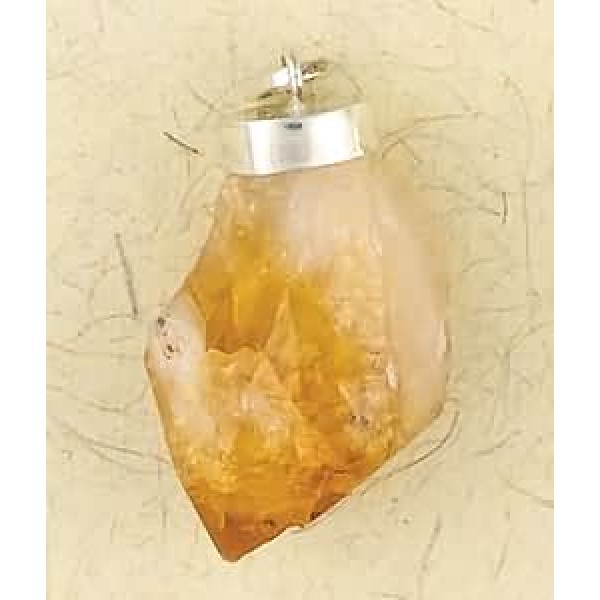 Citrine Natural Crystal Capped Necklace