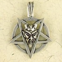 Baphomet Sterling Silver Inverted Pentagram Necklace