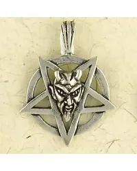 Baphomet Sterling Silver Inverted Pentagram Necklace