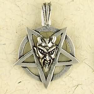 Baphomet Sterling Silver Inverted Pentagram Necklace