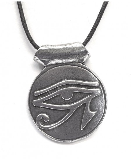 Eye of Horus Disk Pewter Necklace