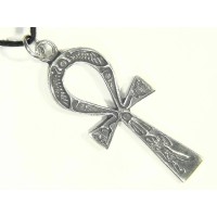 Ankh Inscribed Pewter Necklace