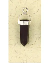 Black Onyx Sterling Silver Banded Pendant