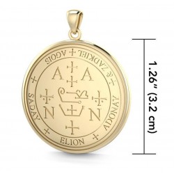 Archangel Zadkiel Sigil Solid Gold Pendant