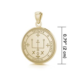 Archangel Raphael Sigil Solid Gold Small Pendant