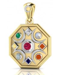 Chandra Moon Gemstone Gold Plated Pendant