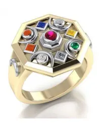 Chandra Moon Gemstone Gold Plated Ring