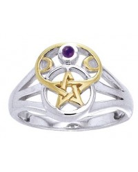 Pentacle Gemstone Ring