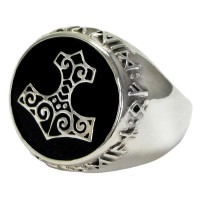 Thor Hammer Sterling Silver Signet Ring