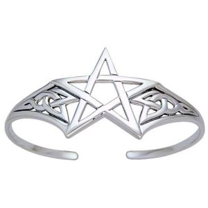 Pentacle Cuff Bracelet in Sterling Silver