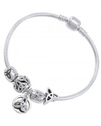Trinity Knot Sterling Silver Bead Bracelet