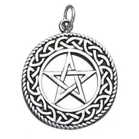 Celtic Border Pentacle Sterling Silver Pendant