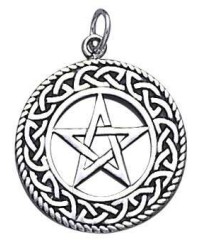 Celtic Border Pentacle Sterling Silver Pendant