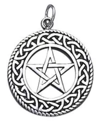 Celtic Border Pentacle Sterling Silver Pendant