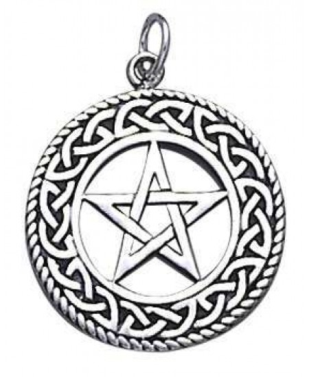 Celtic Border Pentacle Sterling Silver Pendant