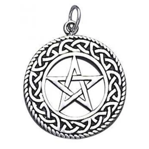 Celtic Border Pentacle Sterling Silver Pendant