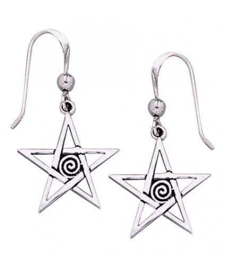 Spiral Pentacle Earrings