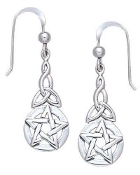 Triquetra Pentacle Earrings in Sterling Silver
