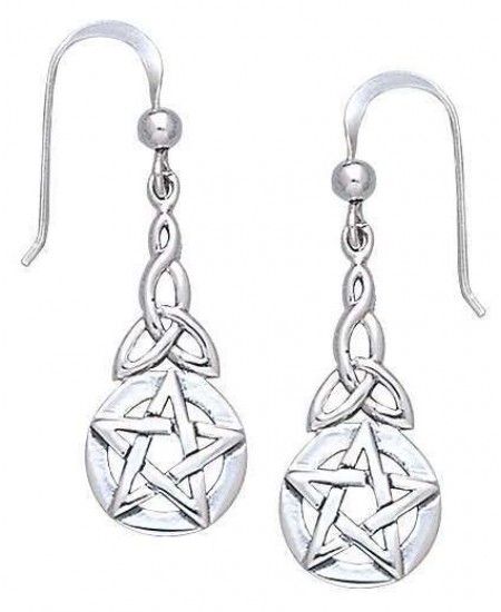Triquetra Pentacle Earrings in Sterling Silver