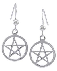 Sterling Silver Pentacle Earrings