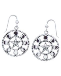 Magick Moon Phases Earrings in Sterling Silver