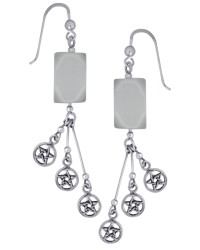 Pentacle Gemstone Sterling Silver Earrings