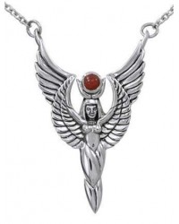 Winged Isis by Oberon Zell Silver or Gold Necklace