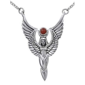 Winged Isis by Oberon Zell Silver or Gold Necklace