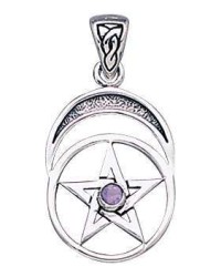 Gemstone Sterling Silver Pentagram Pendant