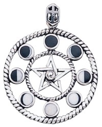 Magick Moon Phases Pendant in Sterling Silver