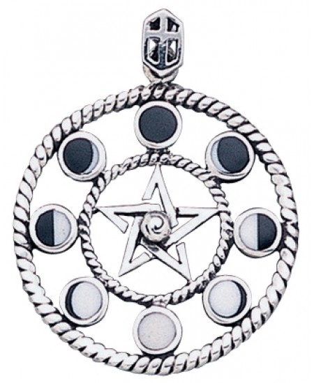 Magick Moon Phases Pendant in Sterling Silver