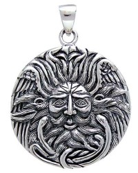 Belenos Sun God Disk Pendant in Sterling Silver