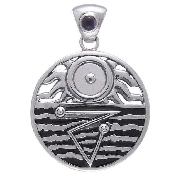 Four Elements Harmony Silver Pendant with Gemstone