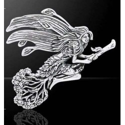 Besom Fairy Silver Pendant