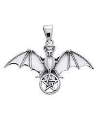 Bat Pentacle Sterling Silver Pendant