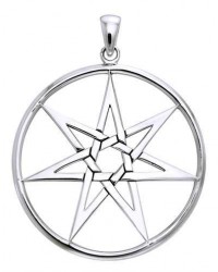 Elven 7 Pointed Star Large Pendant in Sterling Silver