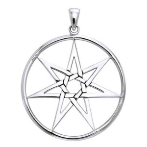 Elven 7 Pointed Star Large Pendant in Sterling Silver