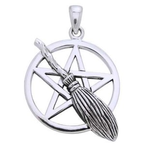 Broom Pentacle Pendant in Sterling Silver