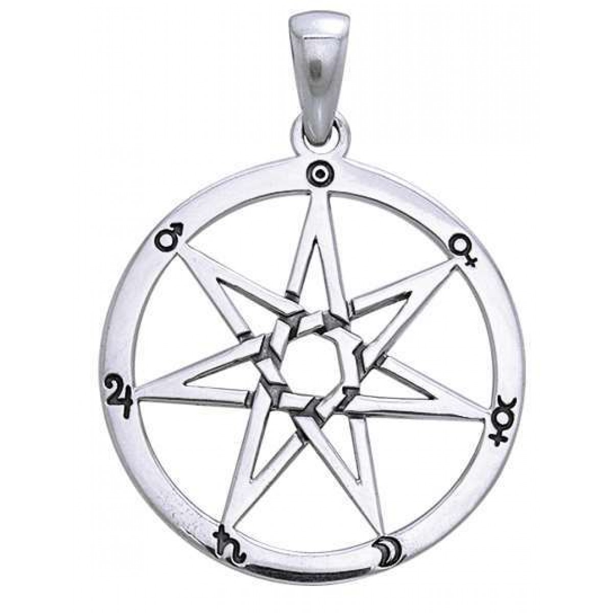 Heptogram Planetary Symbol Pendant in Sterling Silver Heptogram Planetary Symbol Pendant in Sterling Silver