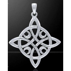Quaternary Celtic Cross Silver Pendant